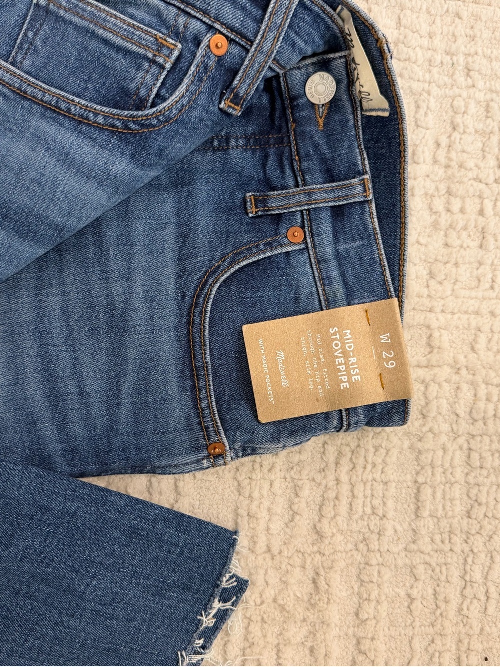 NWT Madewell Mid-Rise Stovepipe Women’s Jeans - Blue